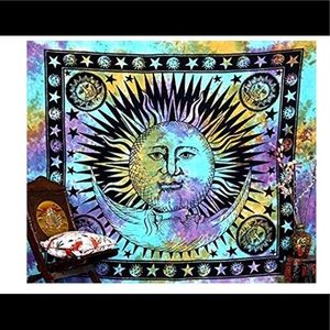 Tye dye sun & moon tapestry